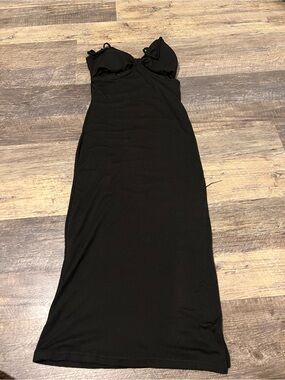 Black Maxi Dress with Built-In Cups